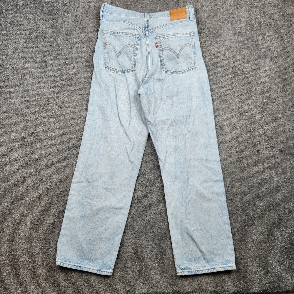 Levis Premium Ribcage Straight Jeans Womens 30x29 Light Wash High Rise Denim - Picture 2 of 10